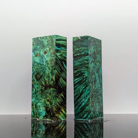 Premium Teal Stabilised Sweet Chestnut Burr Handle Blocks